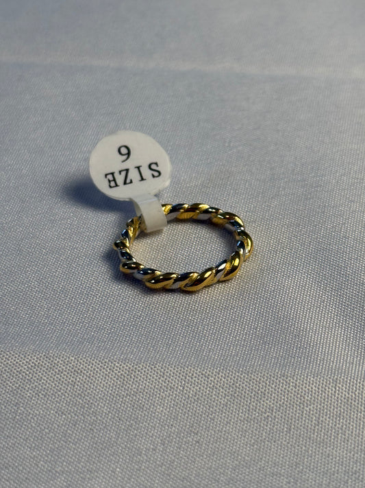 Two Toned Twist Ring