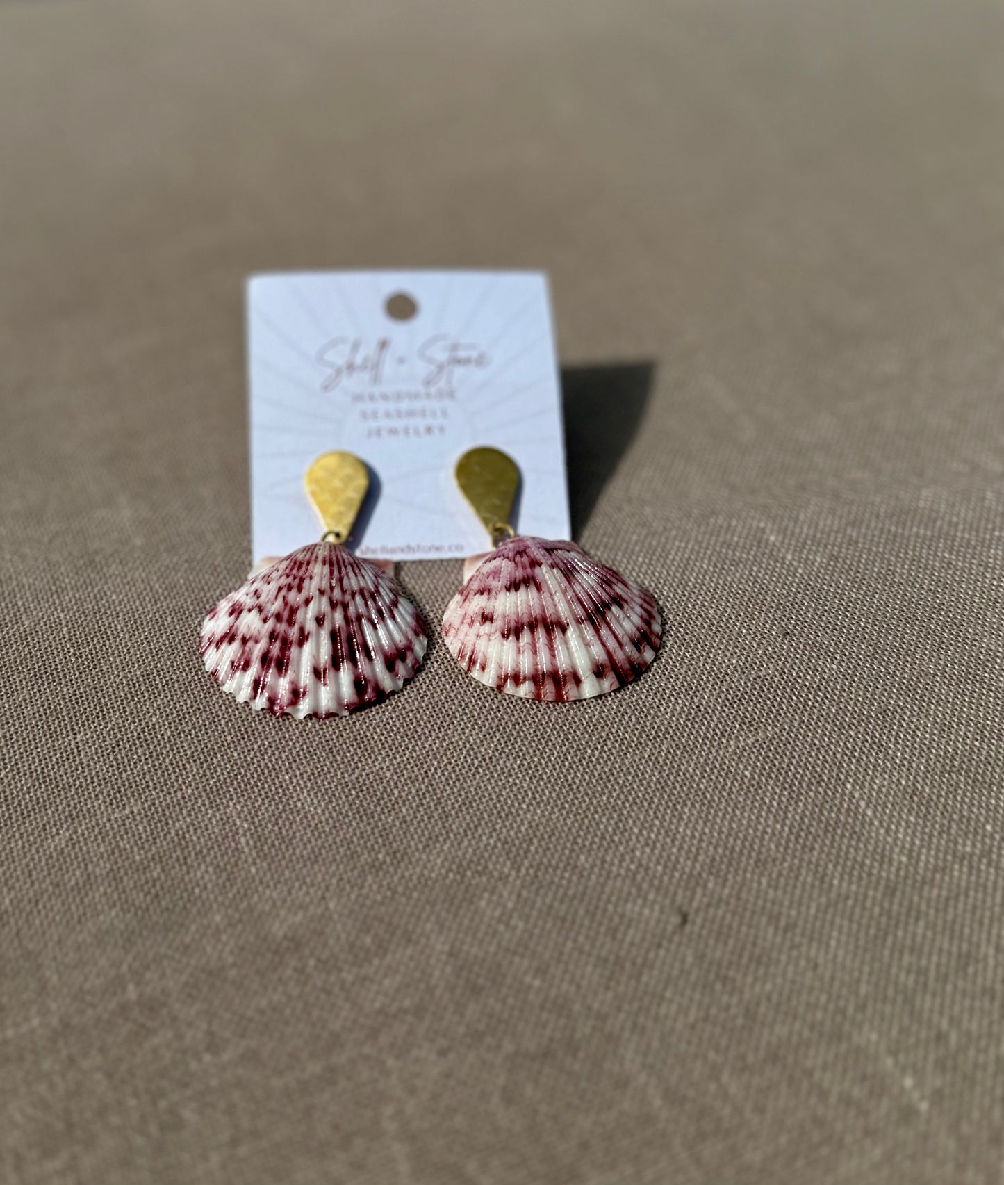Cabernet Seashell Earrings