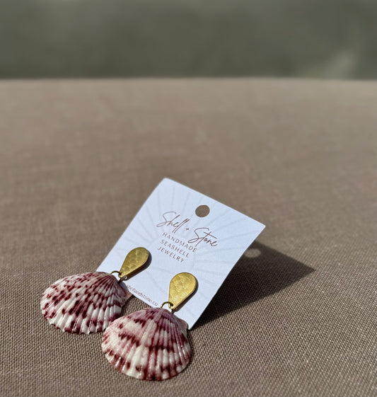 Cabernet Seashell Earrings