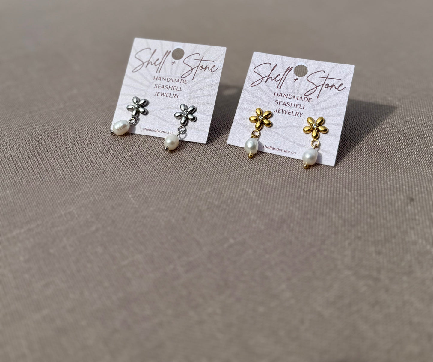Daisy Drip Drop Pearl Earrings