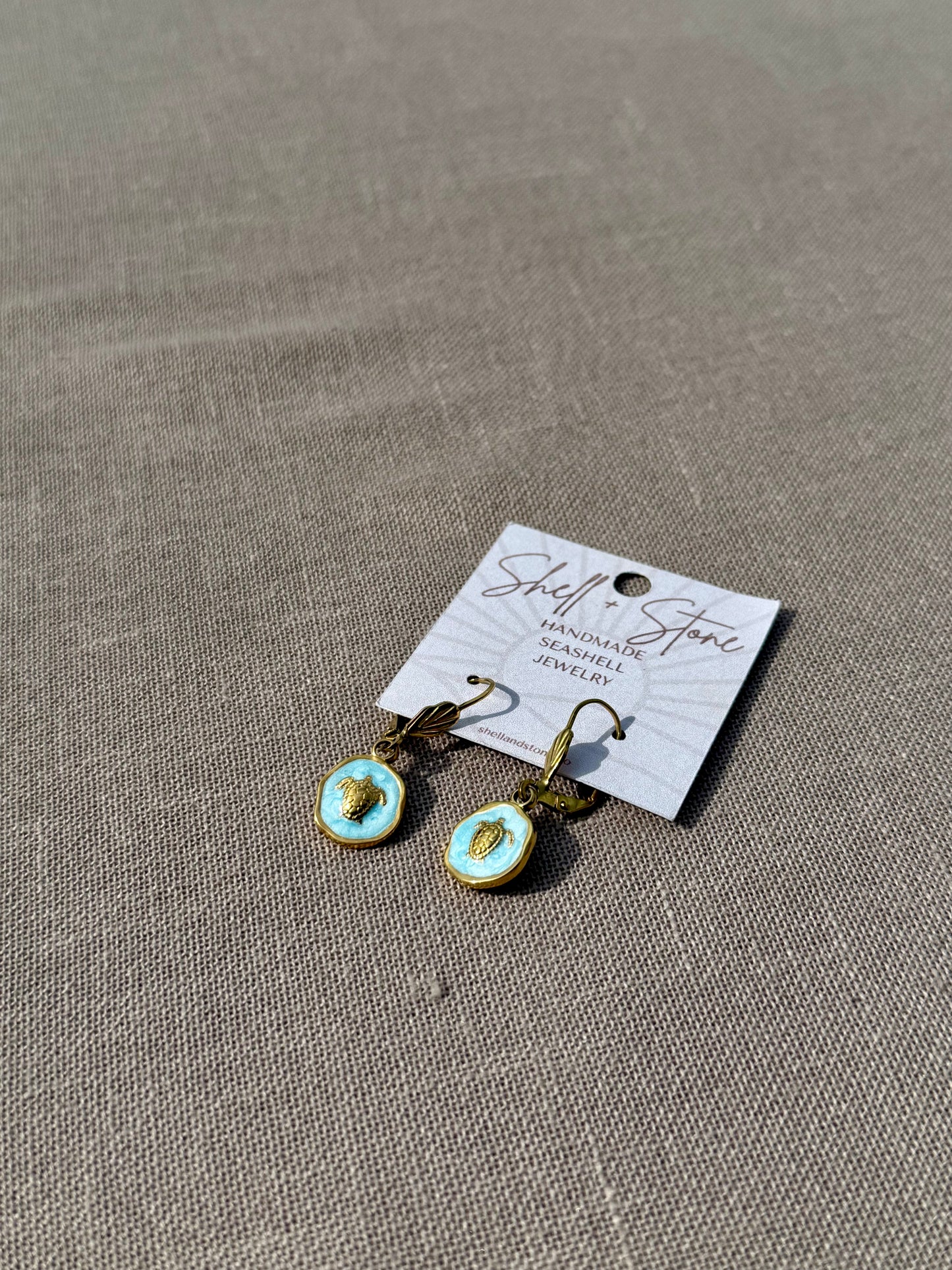 Tidal Turtle Drop Earrings