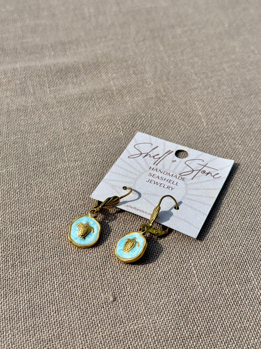 Tidal Turtle Drop Earrings