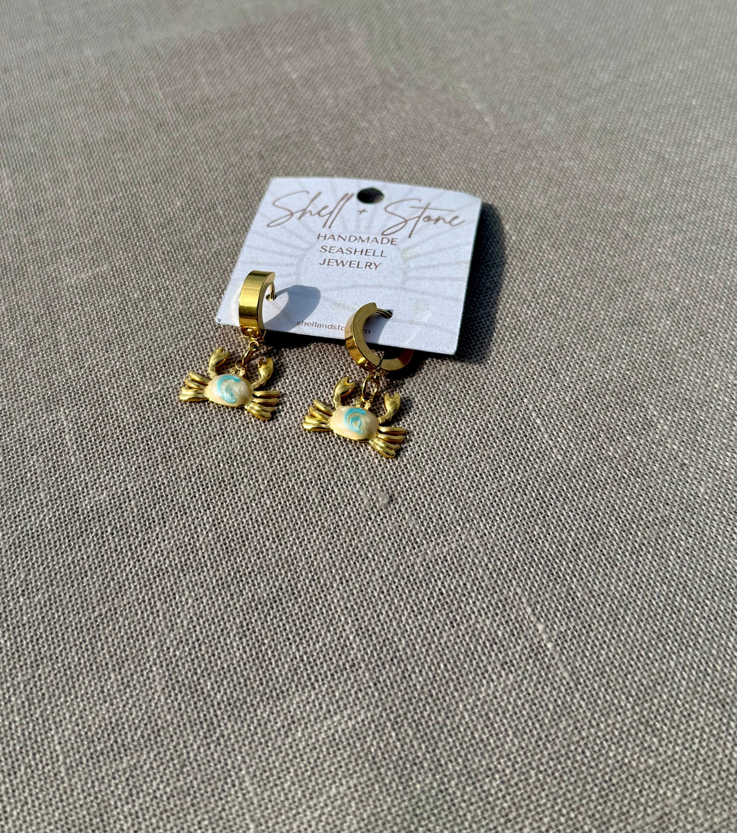 Sandy Crabs Hoop Earrings