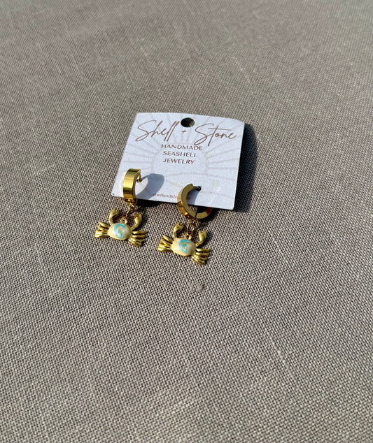 Sandy Crabs Hoop Earrings