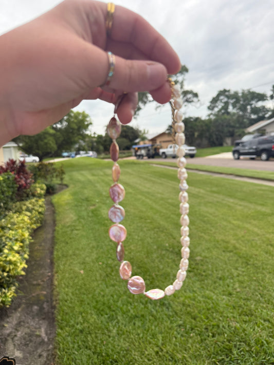 Blushing Tides Pearl Necklace