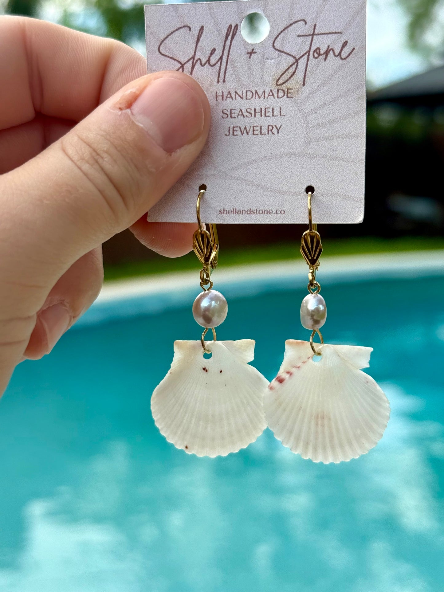 Pearl Haven Seashell Drops