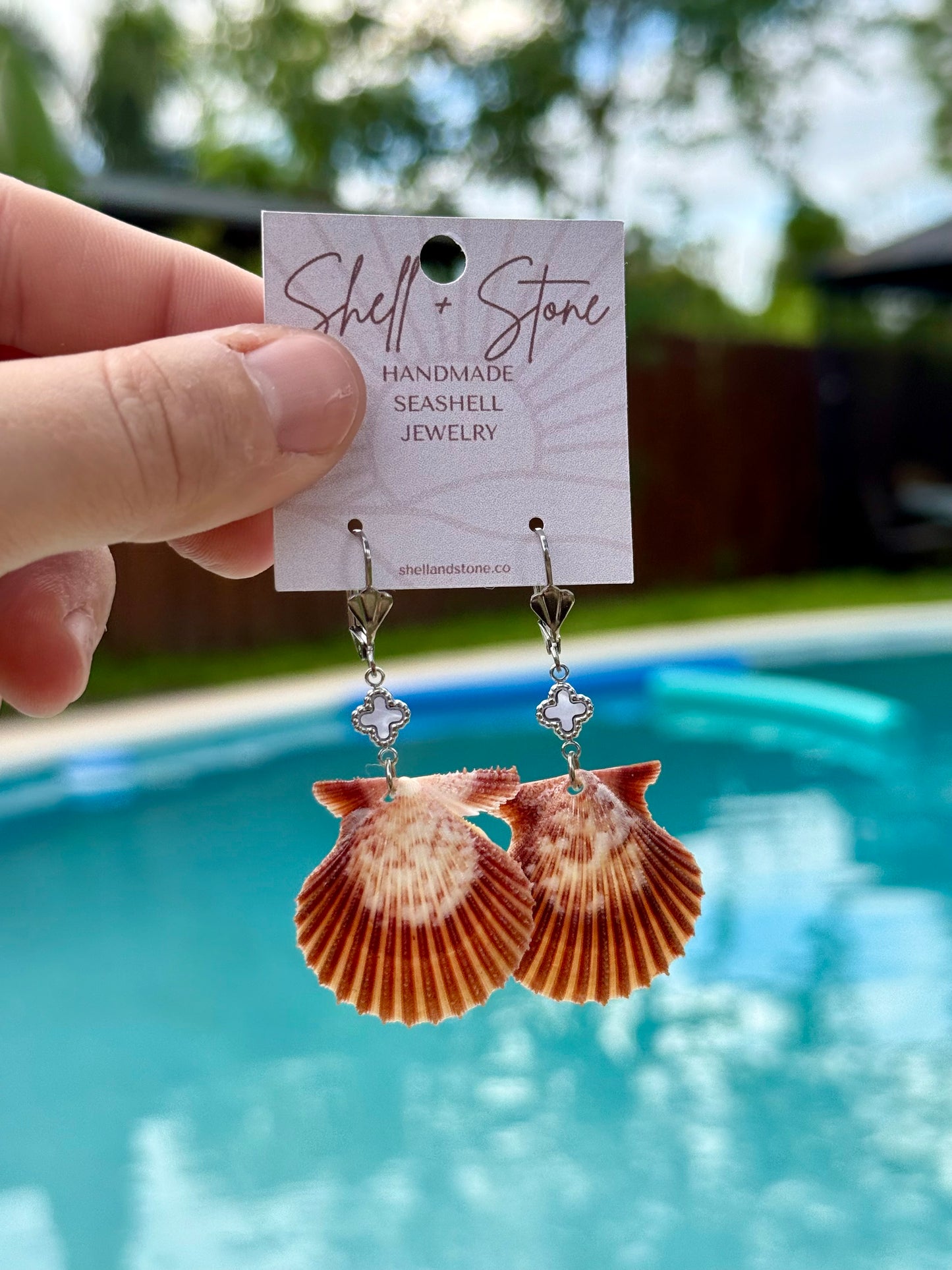 Sterling Rough Scallop Drops