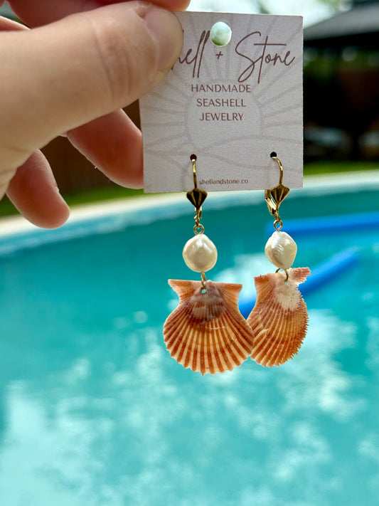 Ember Rough Scallop Hoops