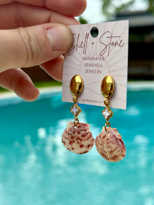 Golden Solace Shell Studs