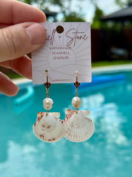 Pearl Haven Seashell Drops