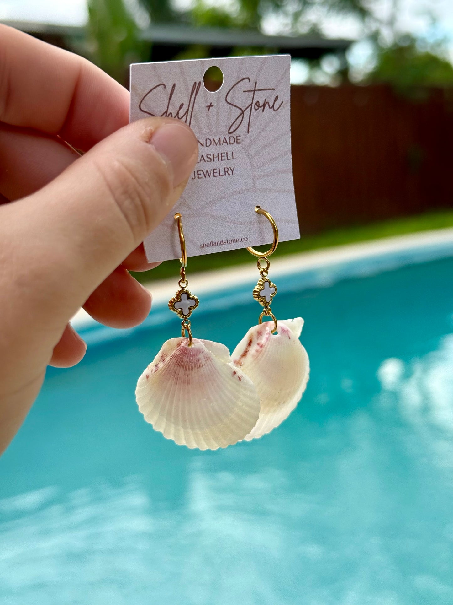 Blush Shell Studs