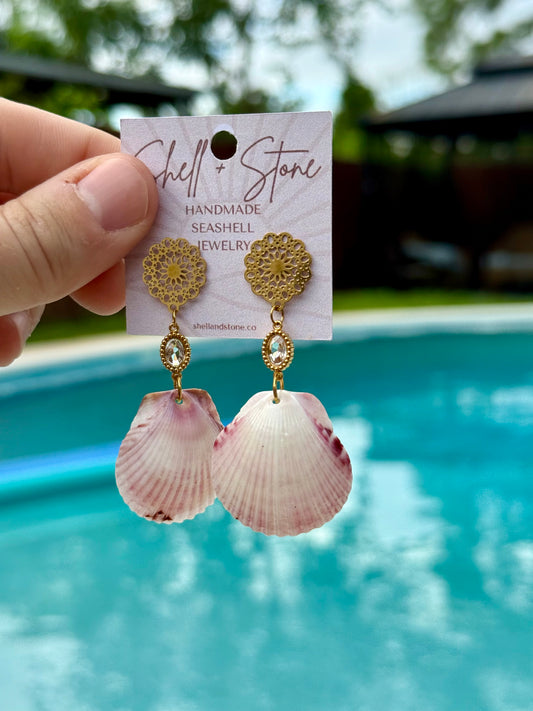Coastal Bloom Seashell Studs