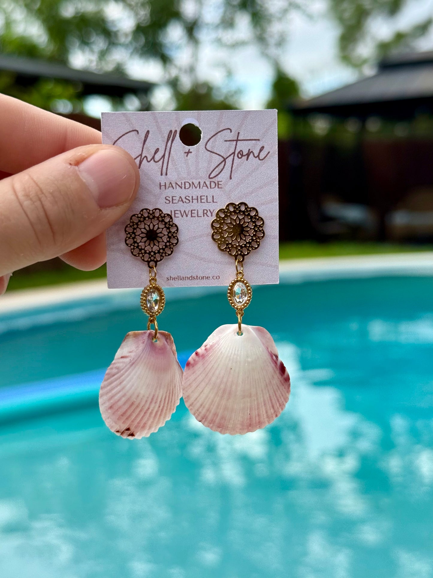 Coastal Bloom Seashell Studs