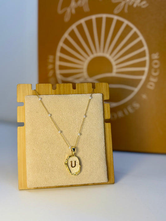 The Script Necklace - Pearl Chain Edition