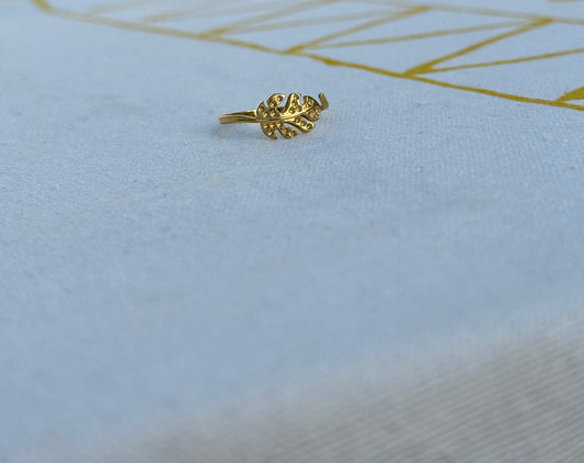 Palm Ring in Silver + Gold