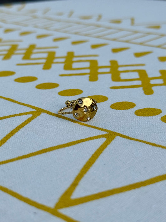 Compass Ring in Silver + Gold