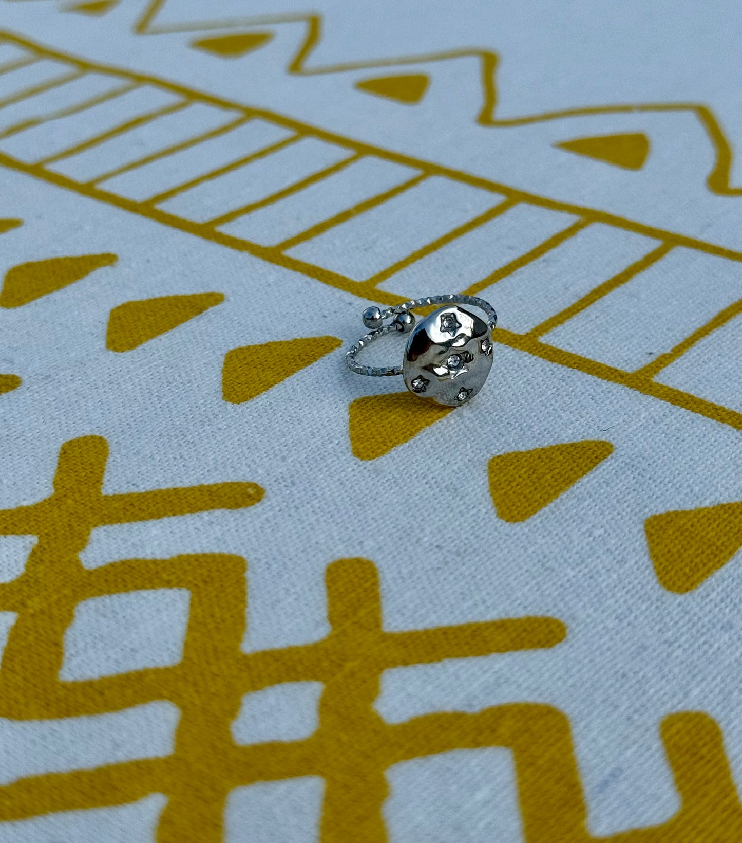 Compass Ring in Silver + Gold