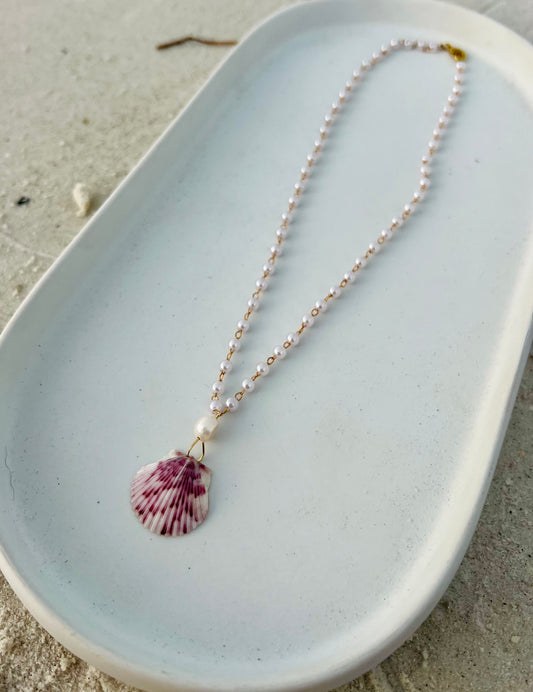 Palms + Pearls Shell Necklace