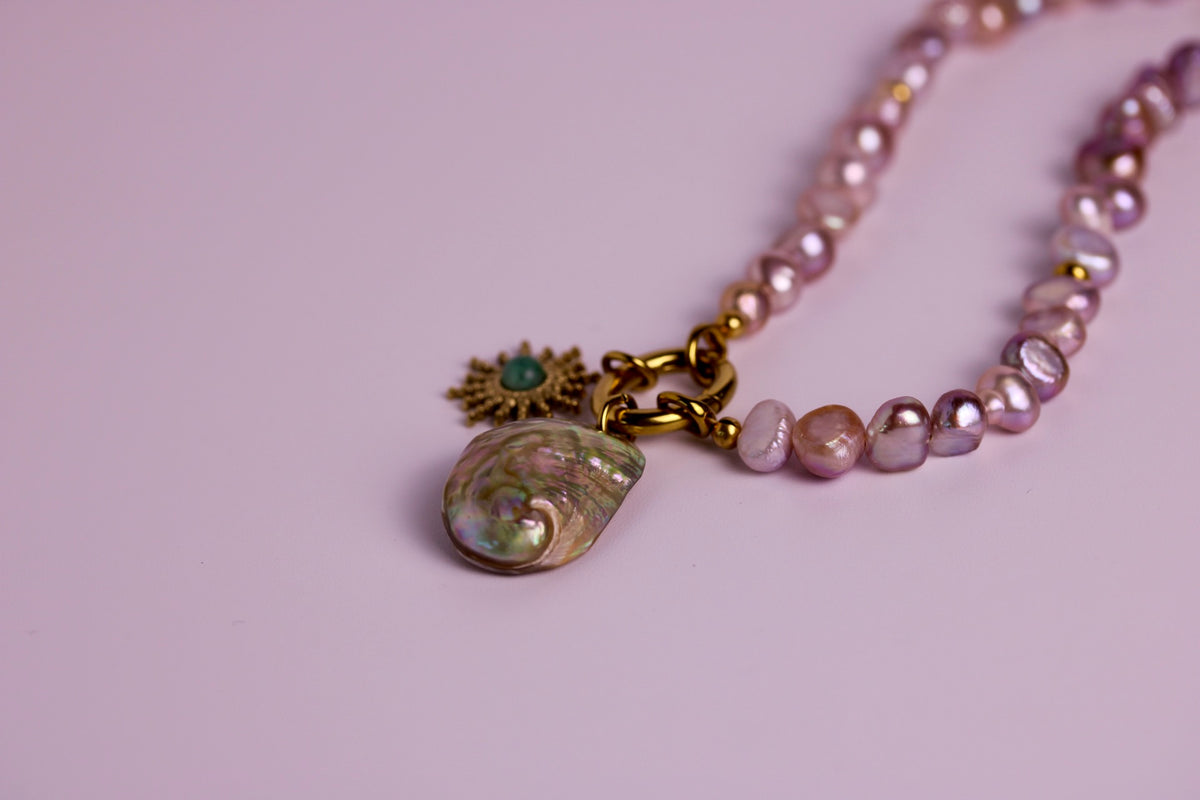Sun + Sea Pearl Duo Necklace
