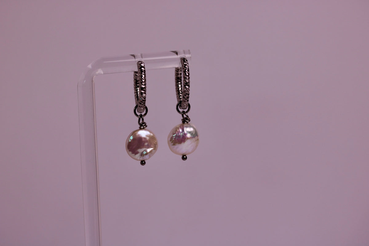 Carrie's Pearl Hoops