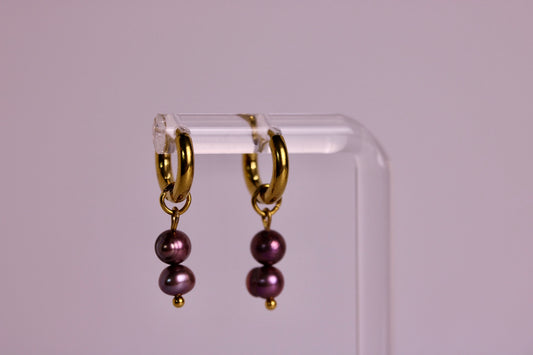 Blackberry Pearl Hoops
