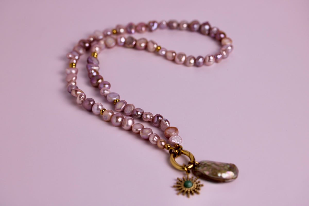 Sun + Sea Pearl Duo Necklace