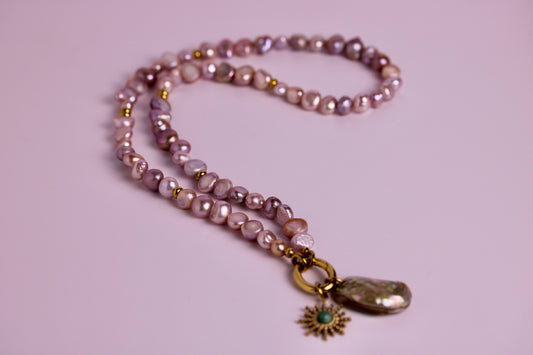 Sun + Sea Pearl Duo Necklace