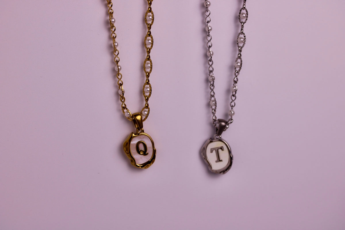 The Seaside Initial Necklace - Pearl Theory Edition