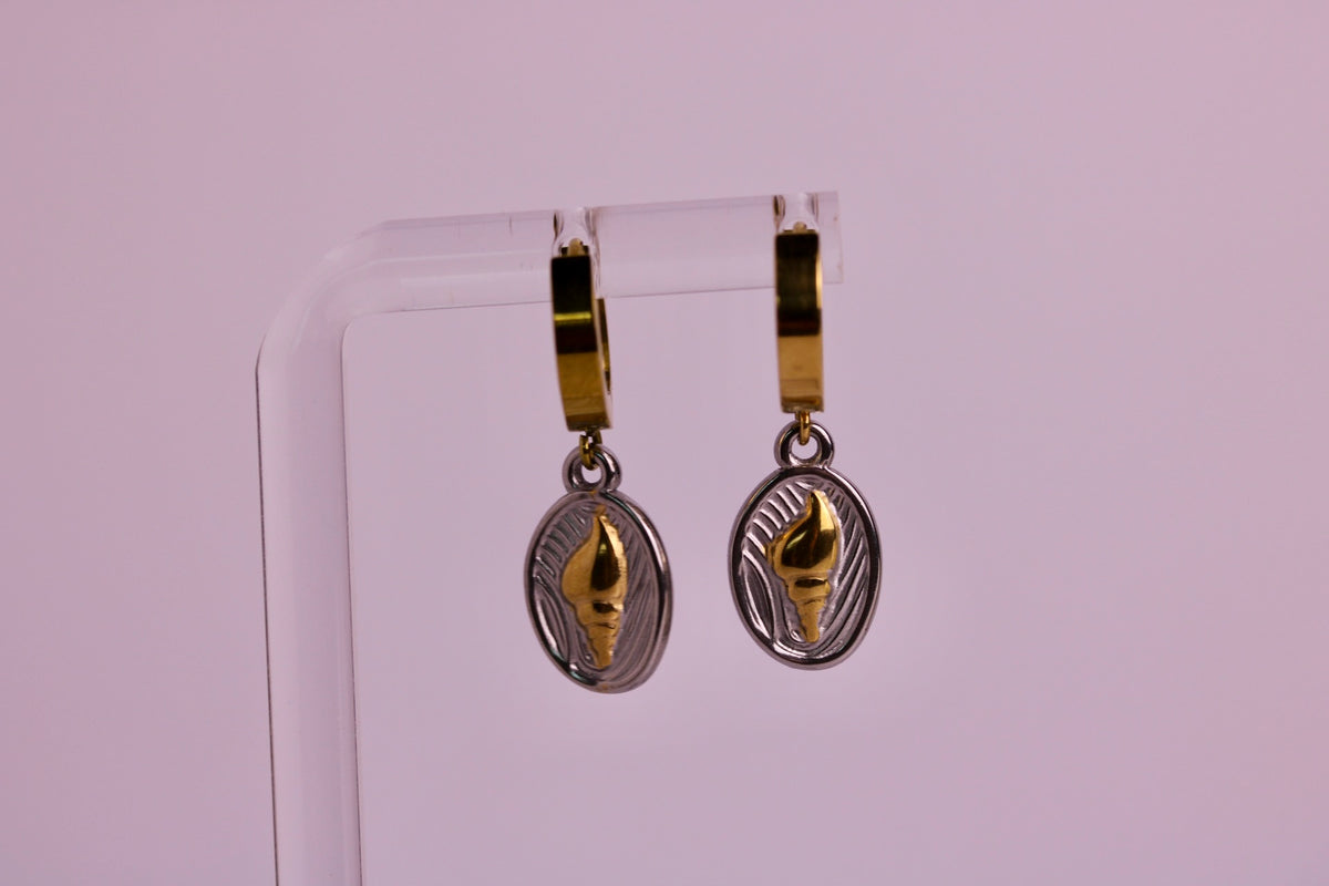 Golden Tide Cameo Hoops