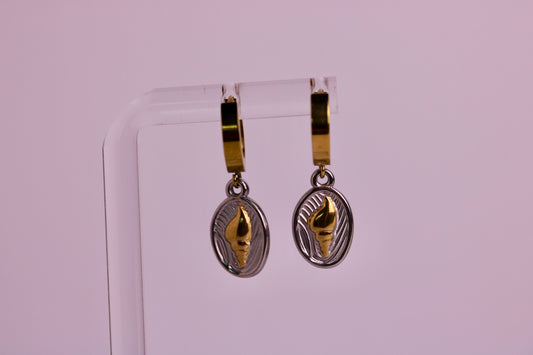 Golden Tide Cameo Hoops