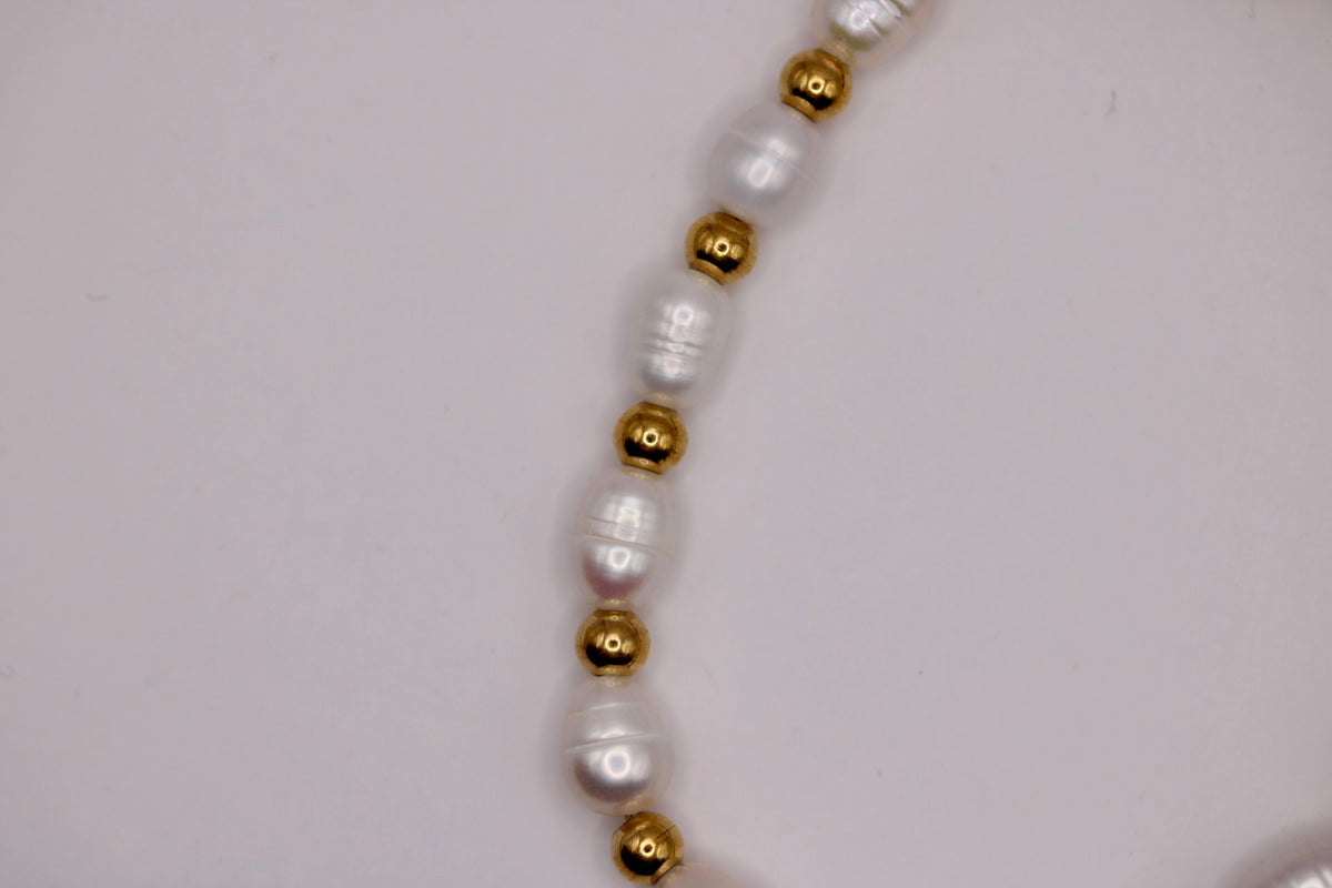 Pearlline Glow Bracelet in Silver + Gold
