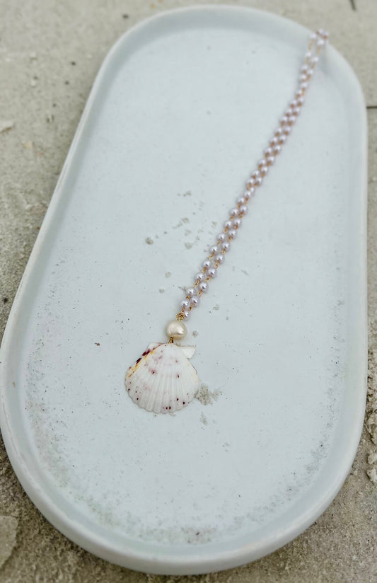 Palms + Pearls Shell Necklace