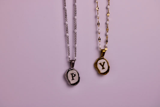 The Seaside Initial Necklace - Cloud Chain Edition