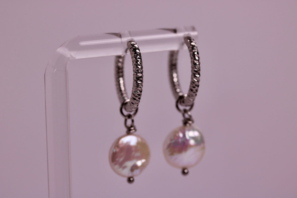 Carrie's Pearl Hoops