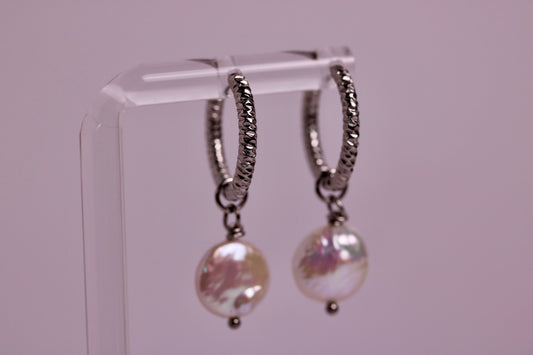 Carrie's Pearl Hoops