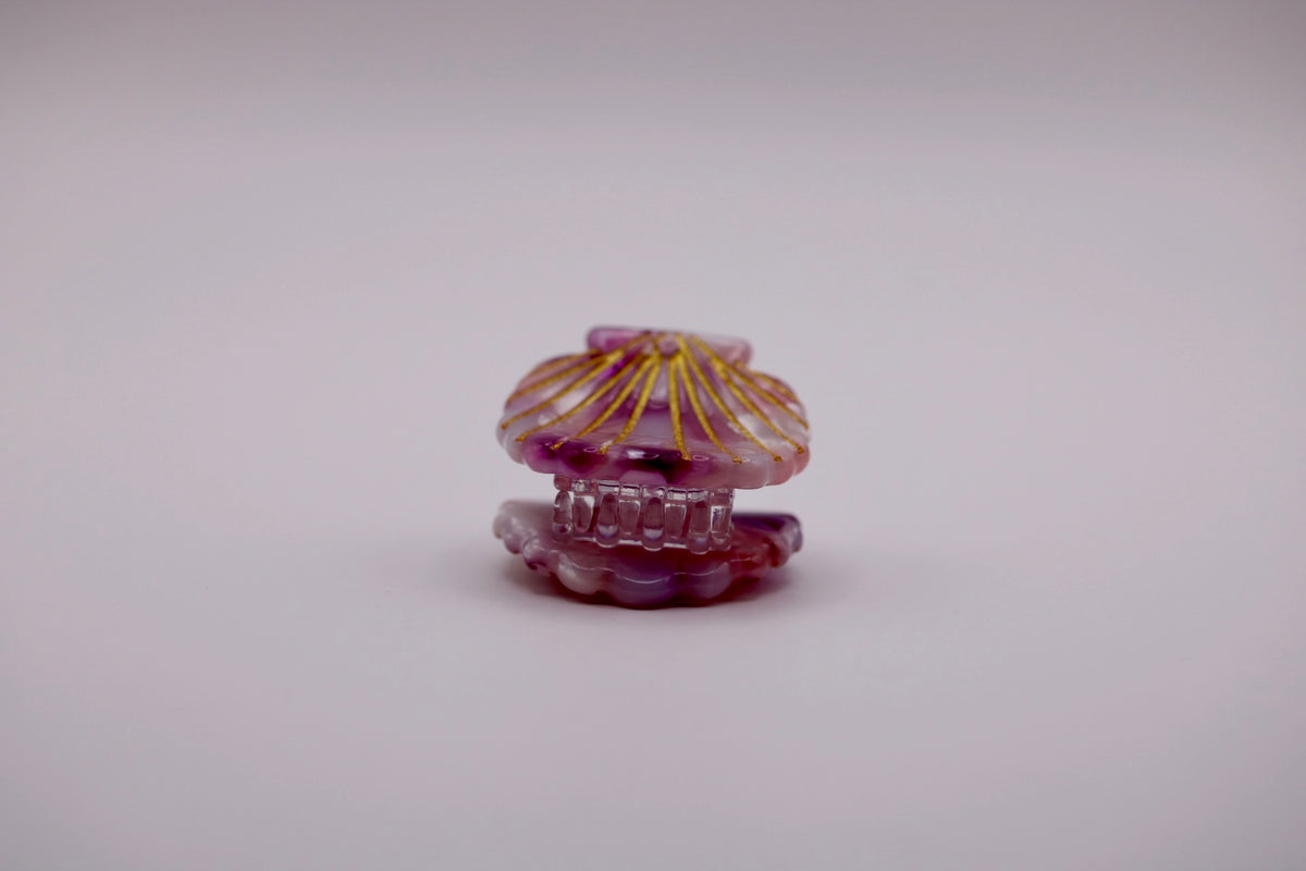 Mini Scallop Hair Clips in Various Colors