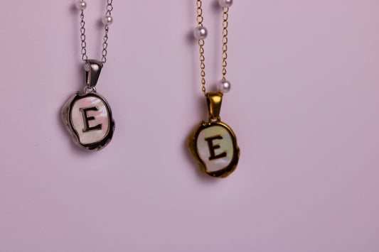 The Seaside Initial Necklace - Pearl Chain Edition