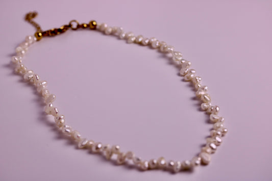 Asymmetrical Pearl Necklace