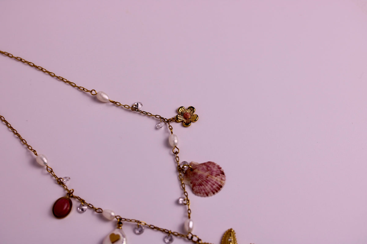 Sweetheart Seashell Charm Necklace