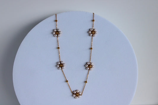 Sunday Daisy Necklace in Silver + Gold