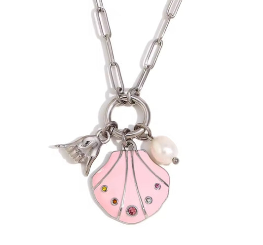 Silver Shell Charmed Necklace