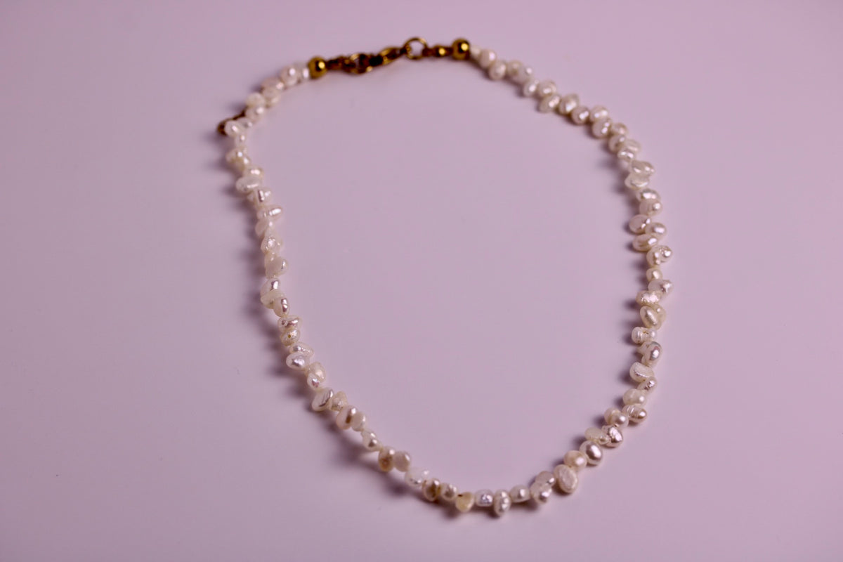 Asymmetrical Pearl Necklace