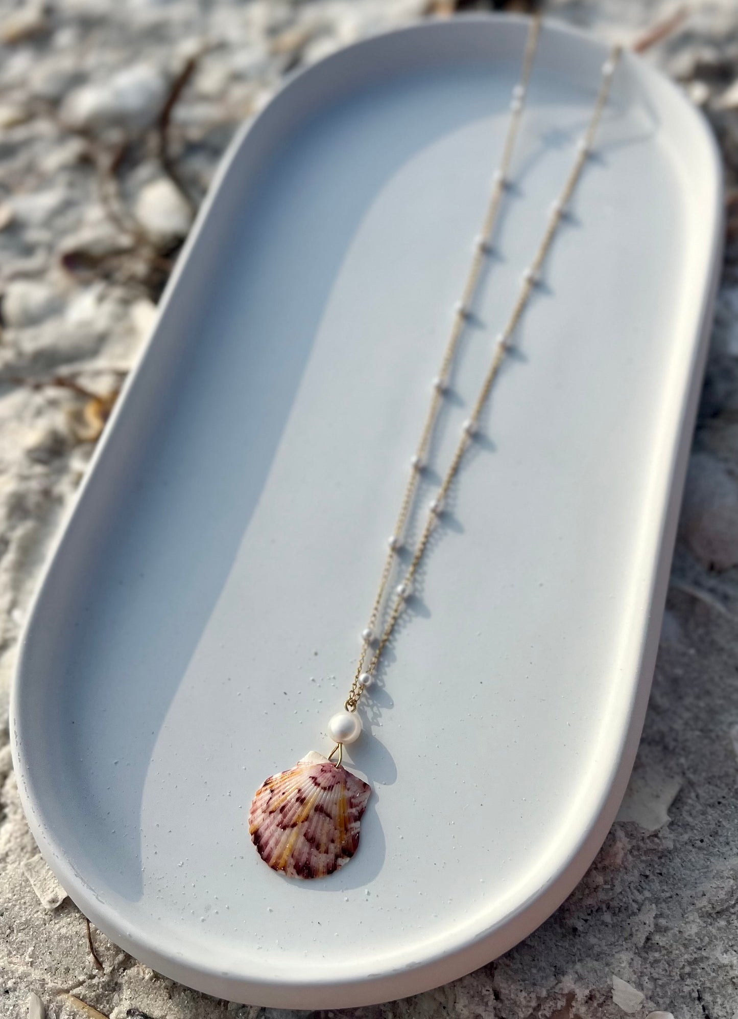 Palms + Pearls Sunburst Shell Necklace