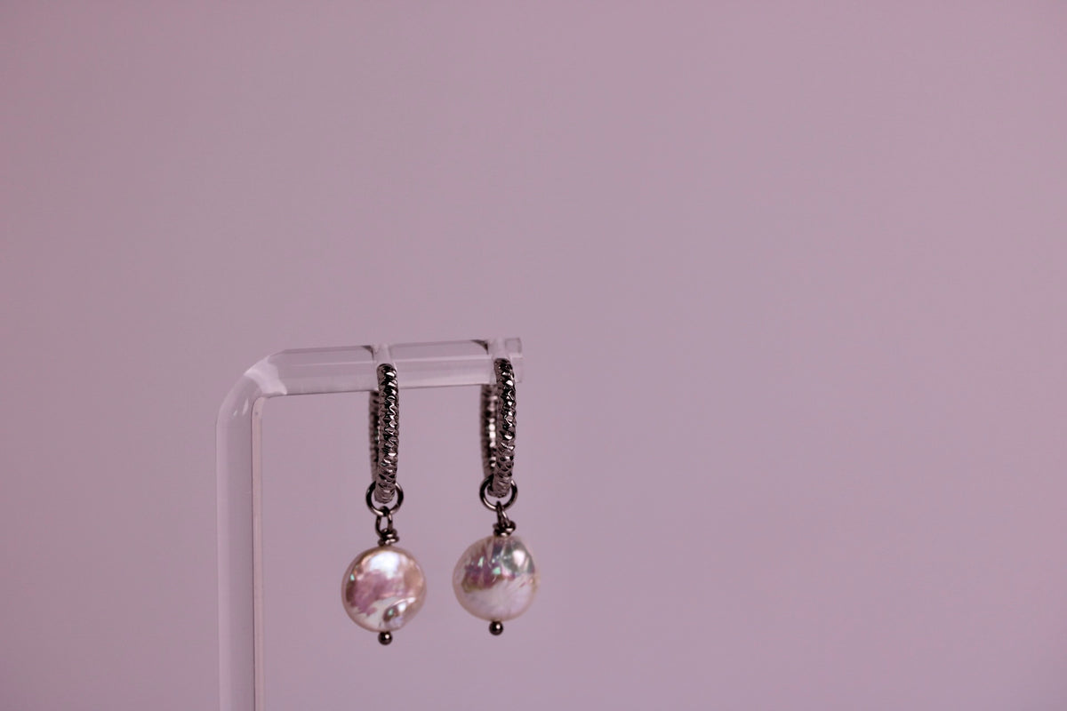 Carrie's Pearl Hoops