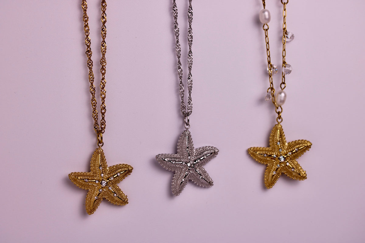 Starstuck Necklace in Silver + Gold