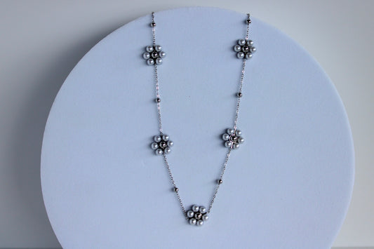 Sunday Daisy Necklace in Silver + Gold