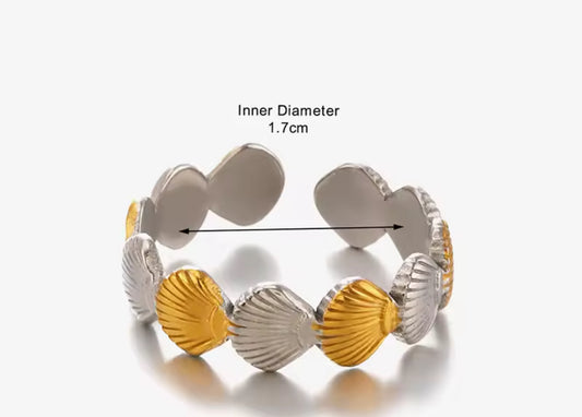 Two Toned Forever Scallop Ring