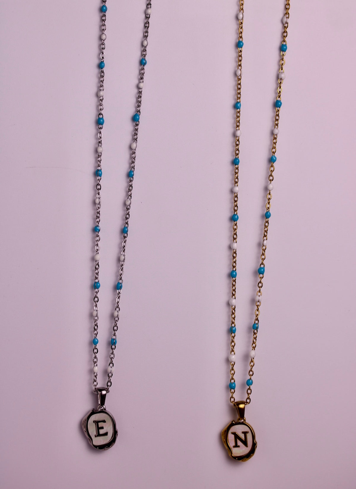 The Seaside Initial Necklace - Indigo Crest Edition