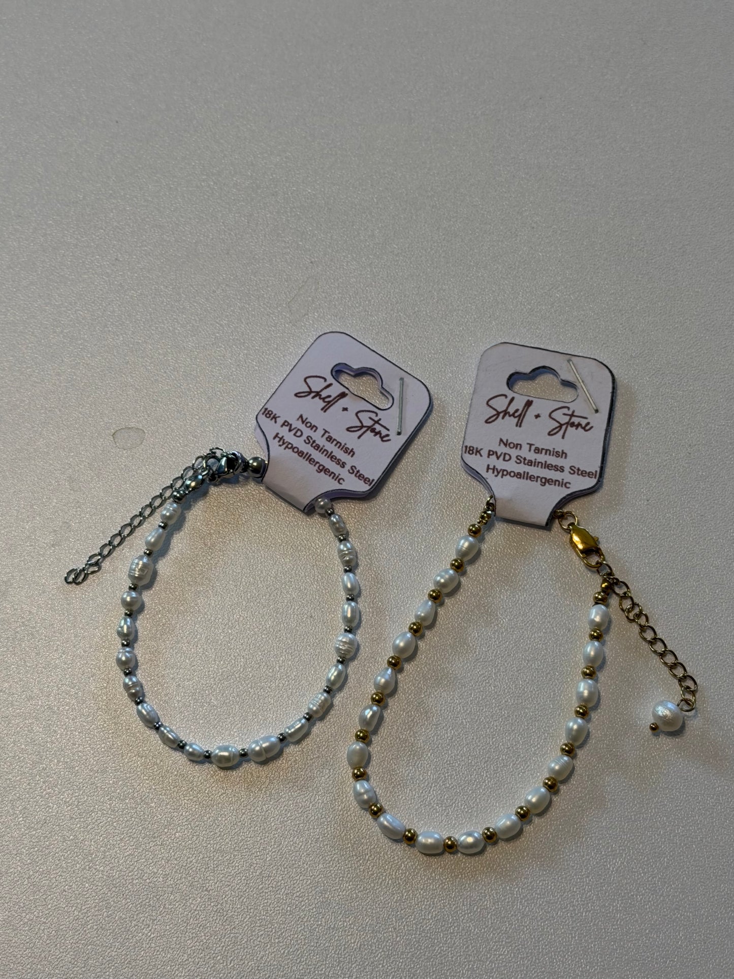 Pearlline Glow Bracelet in Silver + Gold