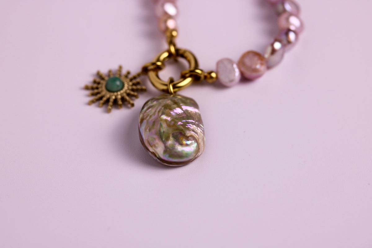 Sun + Sea Pearl Duo Necklace